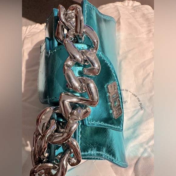 GCDS Transpallic Metallic Blue Mini Bag - Picture 8 of 14